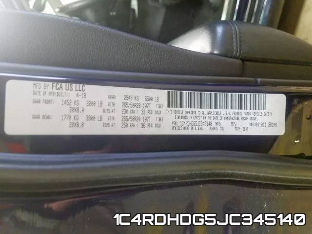 1C4RDHDG5JC345140 фото 2
