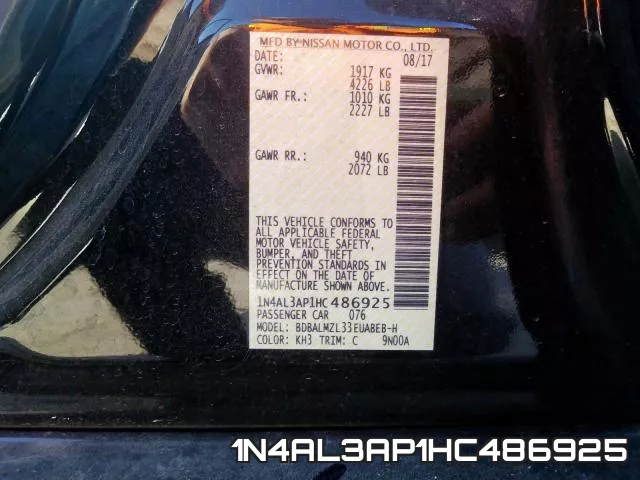 1N4AL3AP1HC486925 фото 2