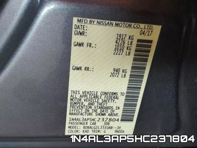 1N4AL3AP5HC237804 фото 2