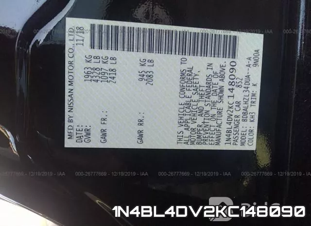 1N4BL4DV2KC148090 фото 10