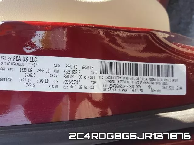 2C4RDGBG5JR137876 фото 2
