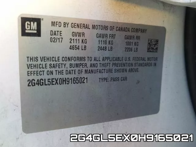 2G4GL5EX0H9165021 фото 2