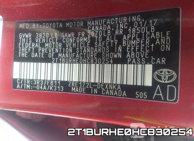 2T1BURHE0HC830254 фото 10