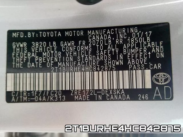 2T1BURHE4HC842875 фото 2