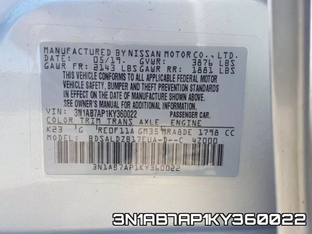 3N1AB7AP1KY360022 фото 2