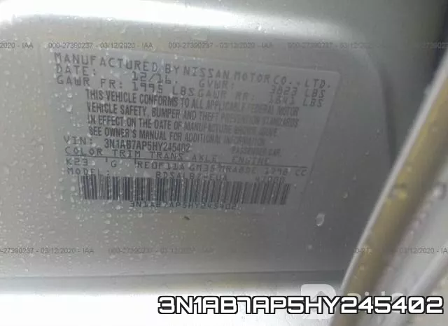 3N1AB7AP5HY245402 фото 10