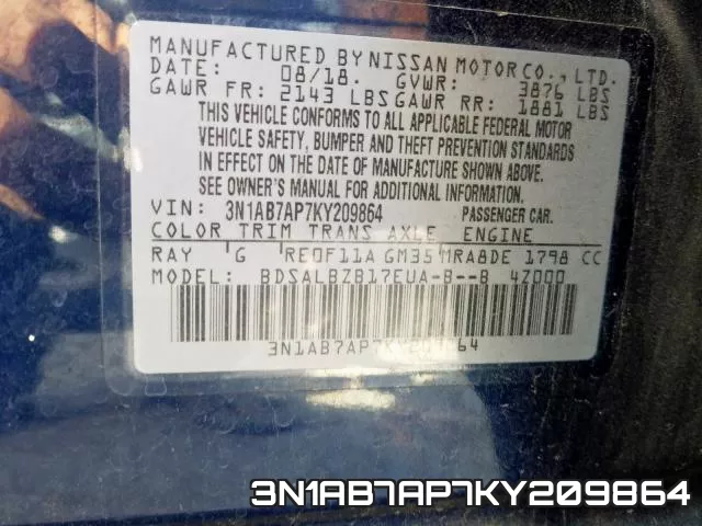 3N1AB7AP7KY209864 фото 2