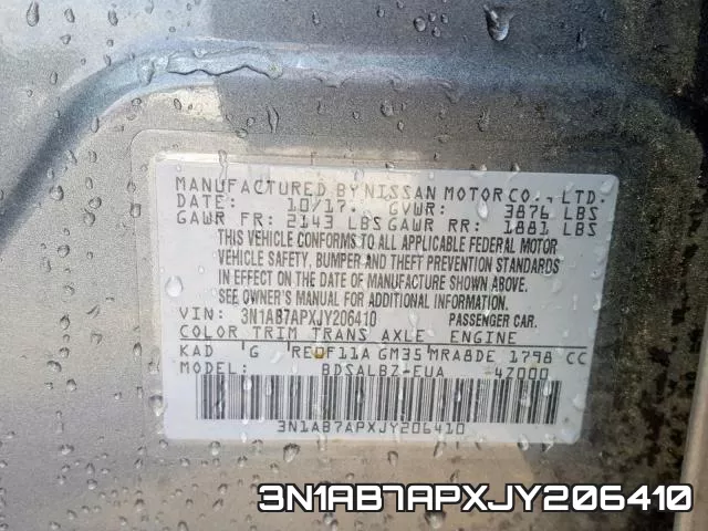 3N1AB7APXJY206410 фото 2