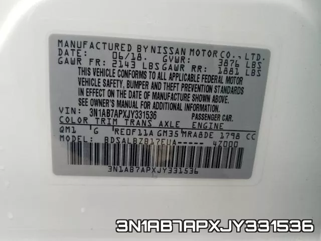 3N1AB7APXJY331536 фото 2