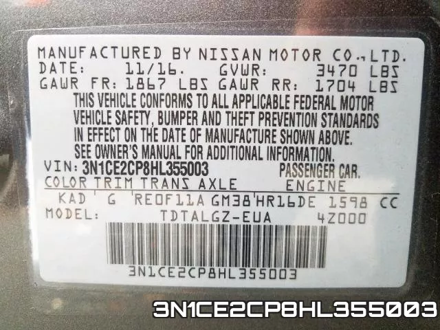 3N1CE2CP8HL355003 фото 2