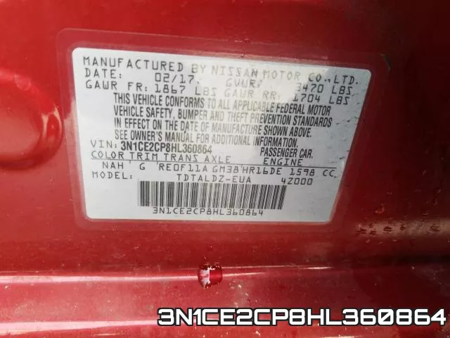 3N1CE2CP8HL360864 фото 2