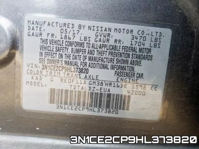 3N1CE2CP9HL373820 фото 2
