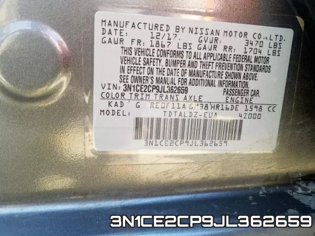 3N1CE2CP9JL362659 фото 2