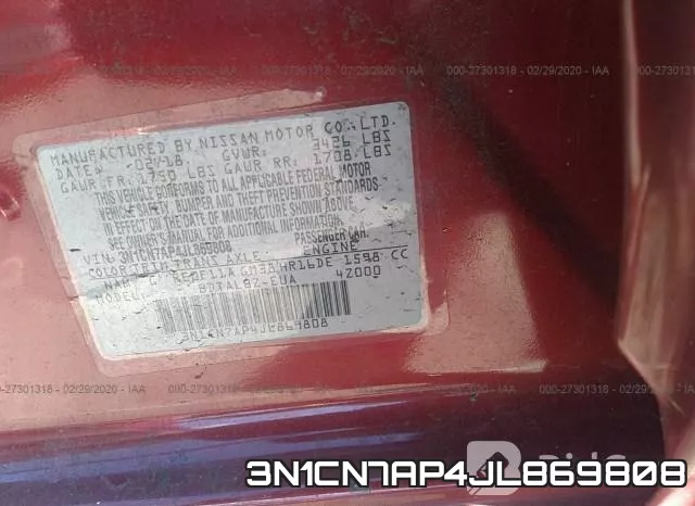 3N1CN7AP4JL869808 фото 10