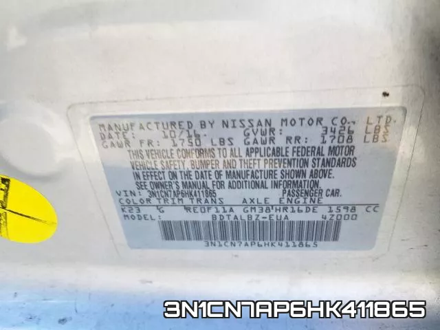 3N1CN7AP6HK411865 фото 2