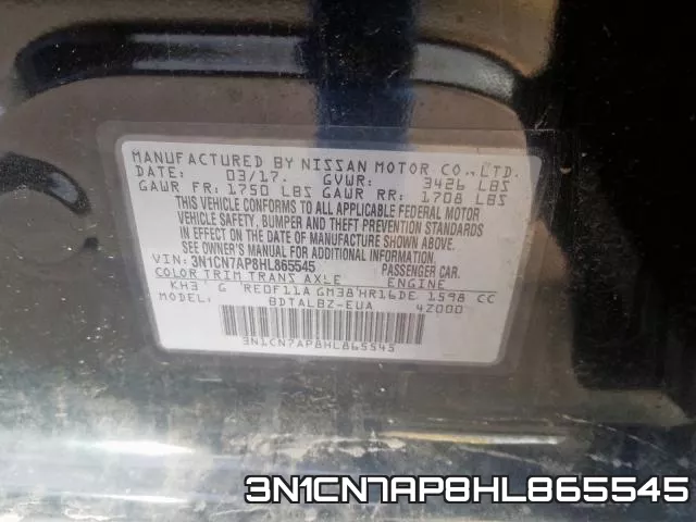 3N1CN7AP8HL865545 фото 2