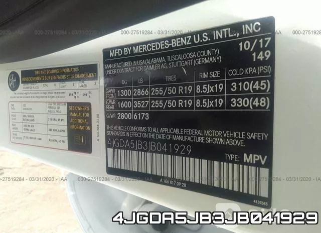 4JGDA5JB3JB041929 фото 10