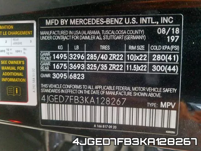 4JGED7FB3KA128267 фото 2