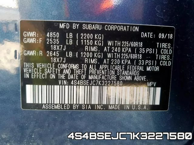 4S4BSEJC7K3227580 фото 2