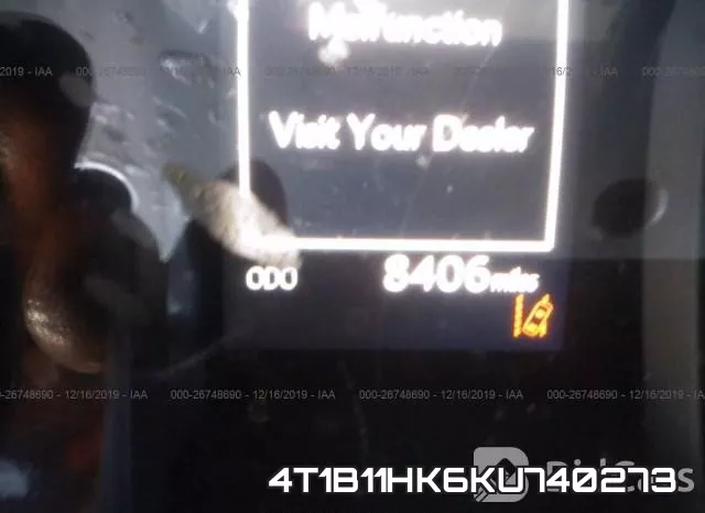 4T1B11HK6KU740273 фото 8