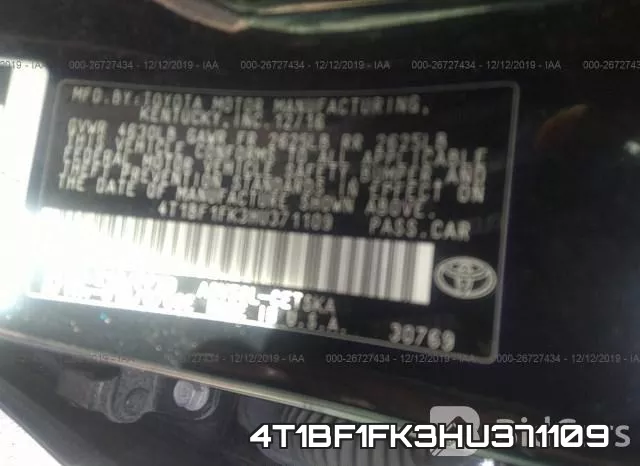 4T1BF1FK3HU371109 фото 10