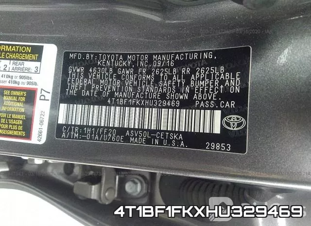 4T1BF1FKXHU329469 фото 10