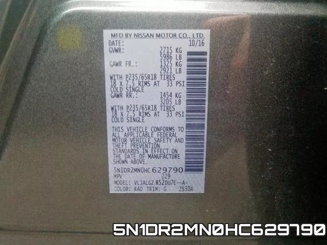 5N1DR2MN0HC629790 фото 2