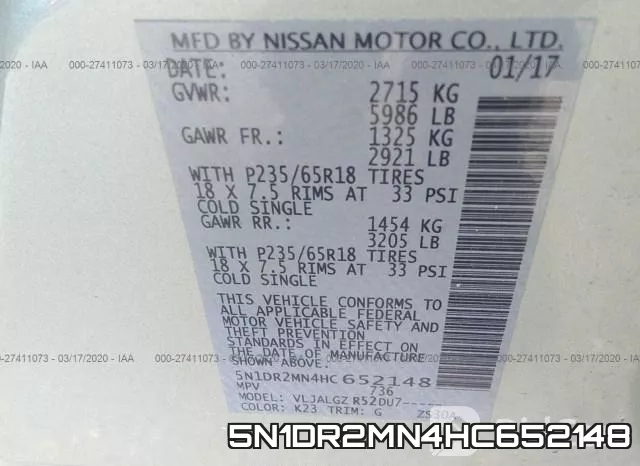 5N1DR2MN4HC652148 фото 10