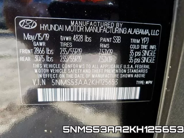 5NMS53AA2KH125653 фото 2