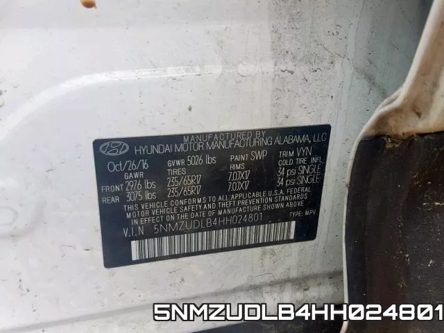 5NMZUDLB4HH024801 фото 2