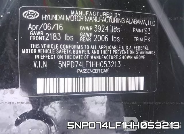 5NPD74LF1HH053213 фото 10