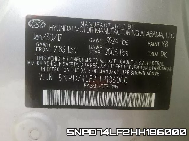 5NPD74LF2HH186000 фото 2
