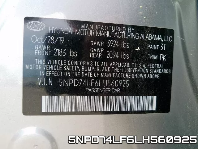 5NPD74LF6LH560925 фото 2
