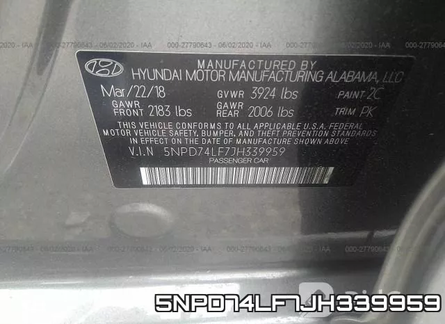 5NPD74LF7JH339959 фото 10