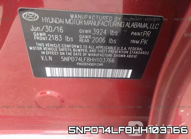 5NPD74LF8HH103766 фото 10