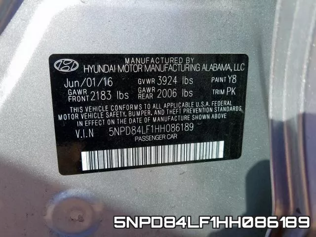 5NPD84LF1HH086189 фото 2