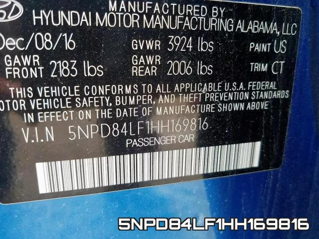 5NPD84LF1HH169816 фото 2