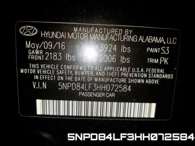 5NPD84LF3HH072584 фото 2