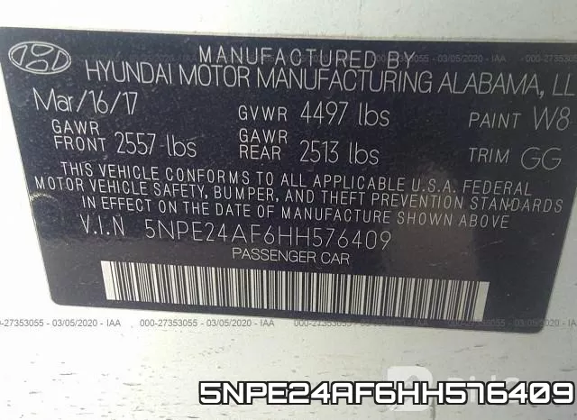 5NPE24AF6HH576409 фото 10