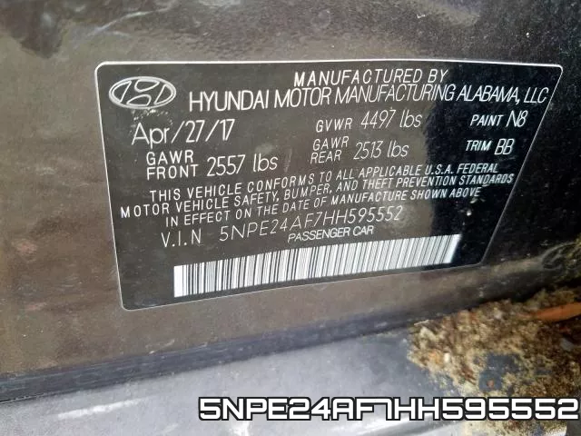5NPE24AF7HH595552 фото 2