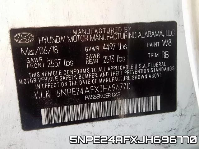 5NPE24AFXJH696770 фото 2