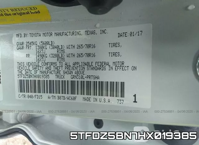 5TFDZ5BN7HX019385 фото 10