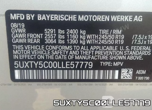 5UXTY5C00LLE57779 фото 10