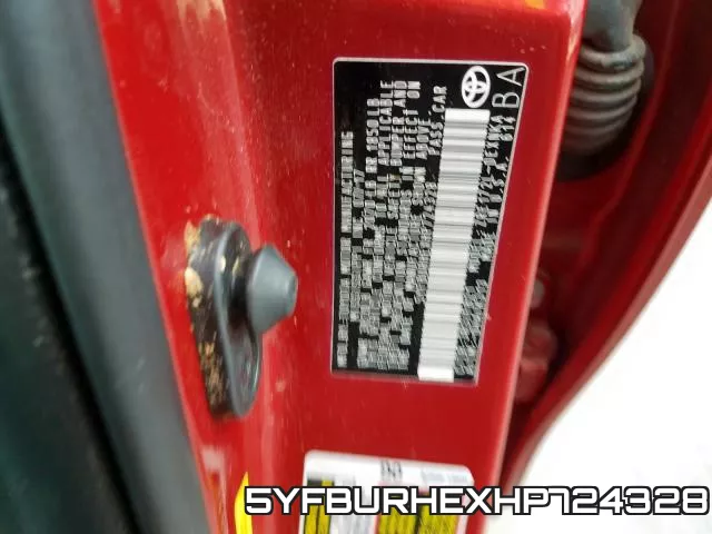 5YFBURHEXHP724328 фото 2
