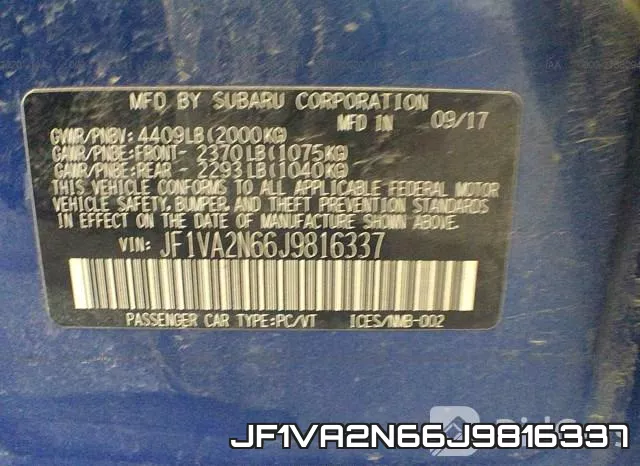 JF1VA2N66J9816337 фото 10