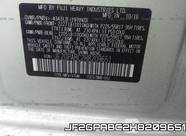 JF2GPABC2H8209651 фото 10