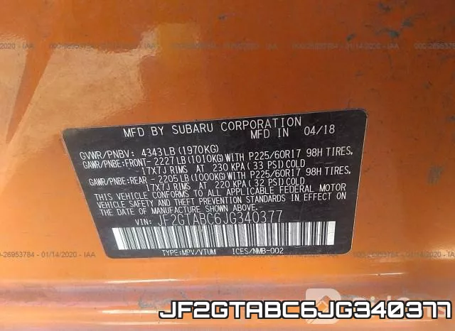 JF2GTABC6JG340377 фото 10