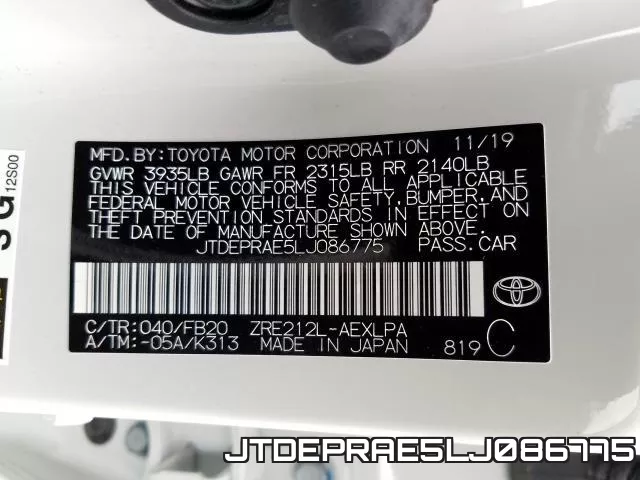 JTDEPRAE5LJ086775 фото 2