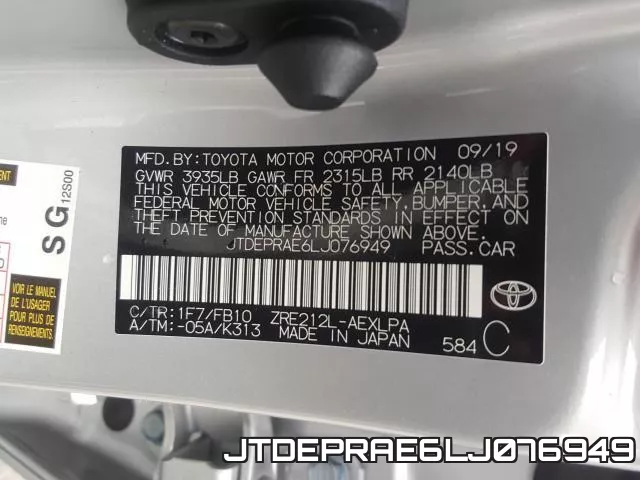 JTDEPRAE6LJ076949 фото 2