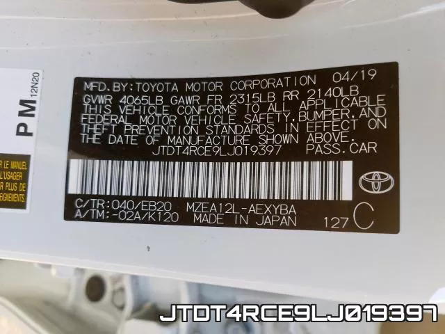 JTDT4RCE9LJ019397 фото 2